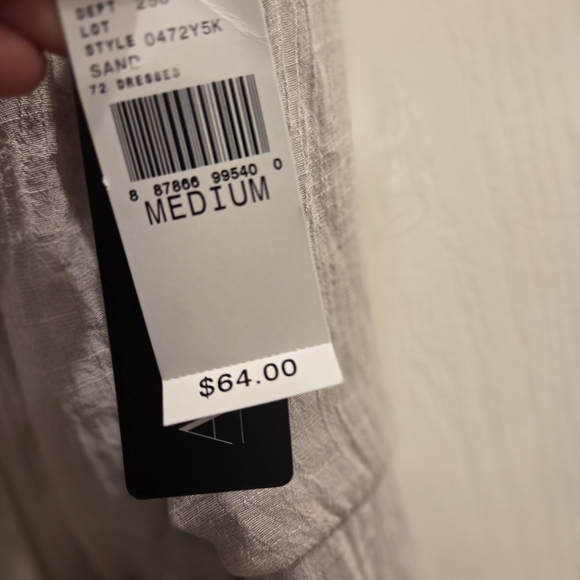 NWT AGB Light Gray Maxi Dress with Belt - Picture 3 of 6